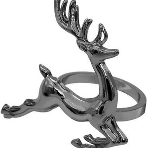 4 PCS Reindeer Napkin Rings Holder Black Deer Christmas Holiday Decoration